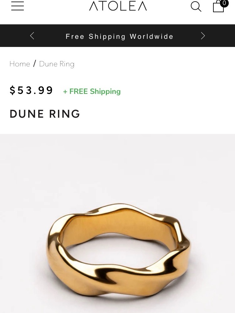 Atolea Dune Ring - Polished Gold Women’s Ring